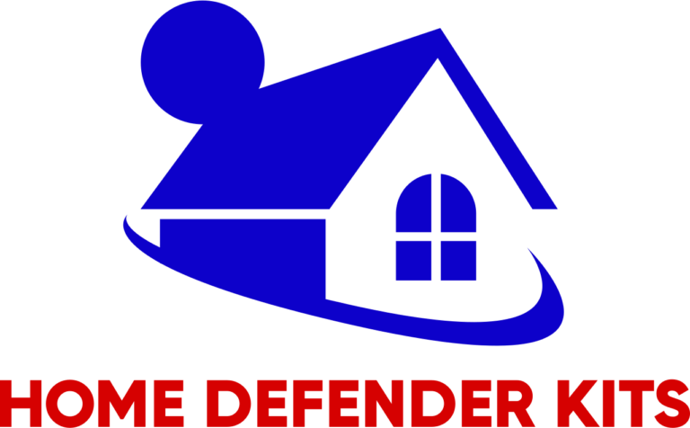 A blue house with the words " home defender " underneath it.